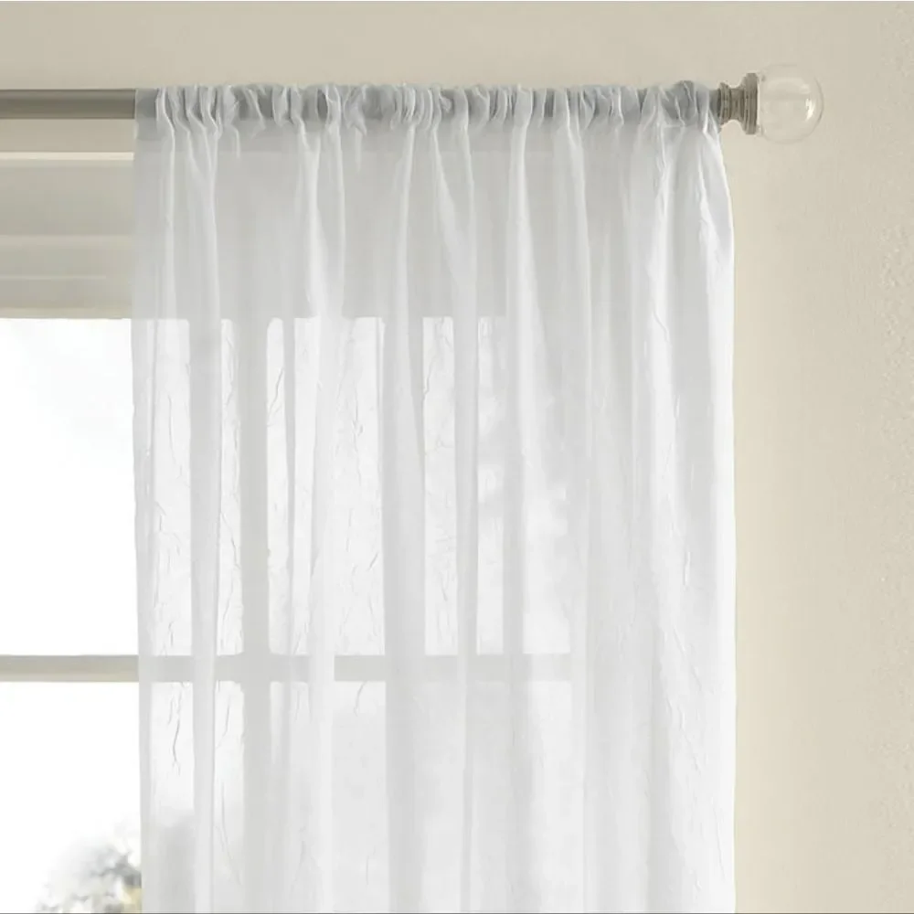 Mainstays White Crushed Voile Sheer Panel